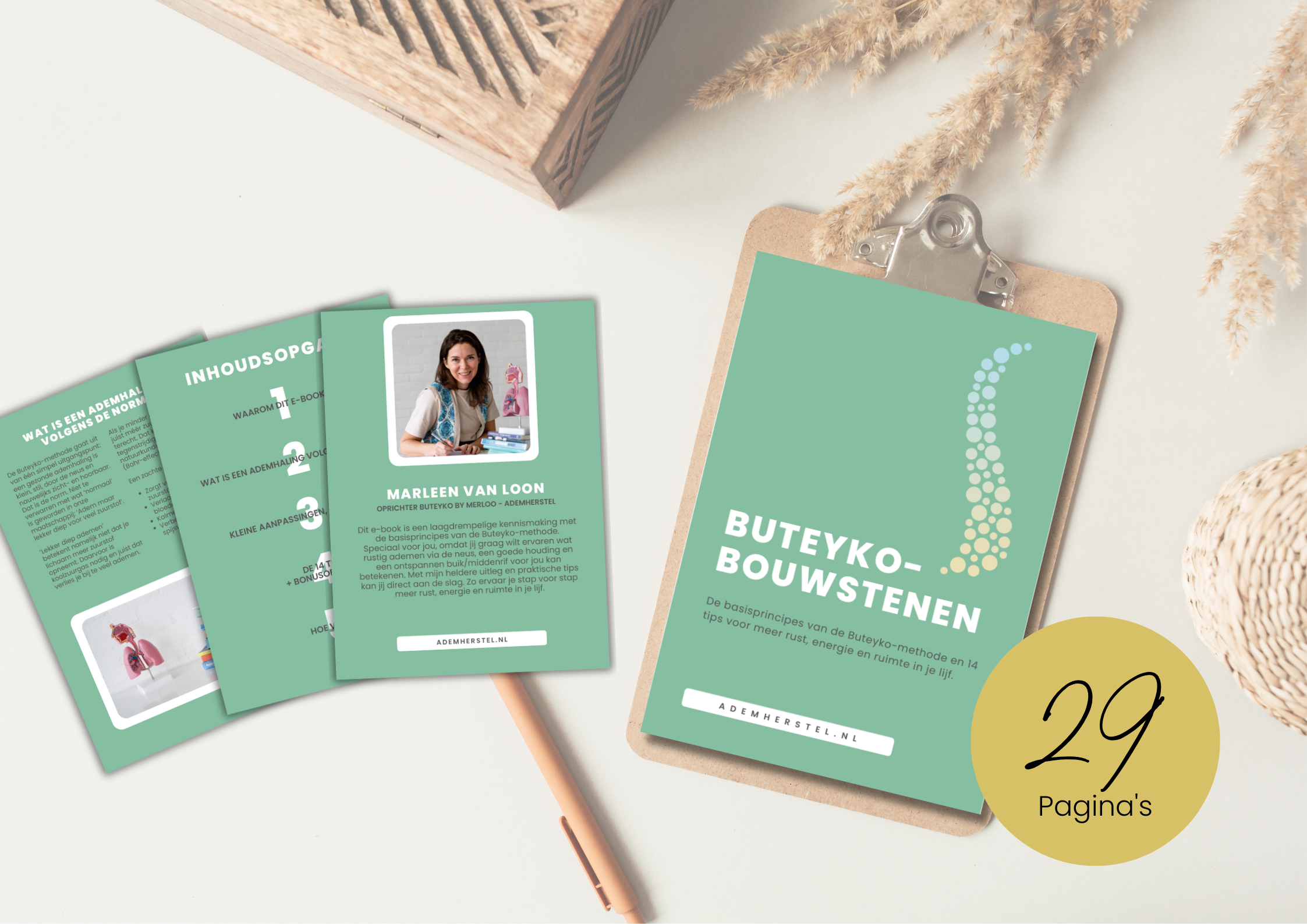 Mock up Buteyko Bouwstenen Adem Herstel Marleen